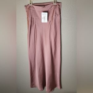 NWTG Mauve Maxi Satin Skirt
